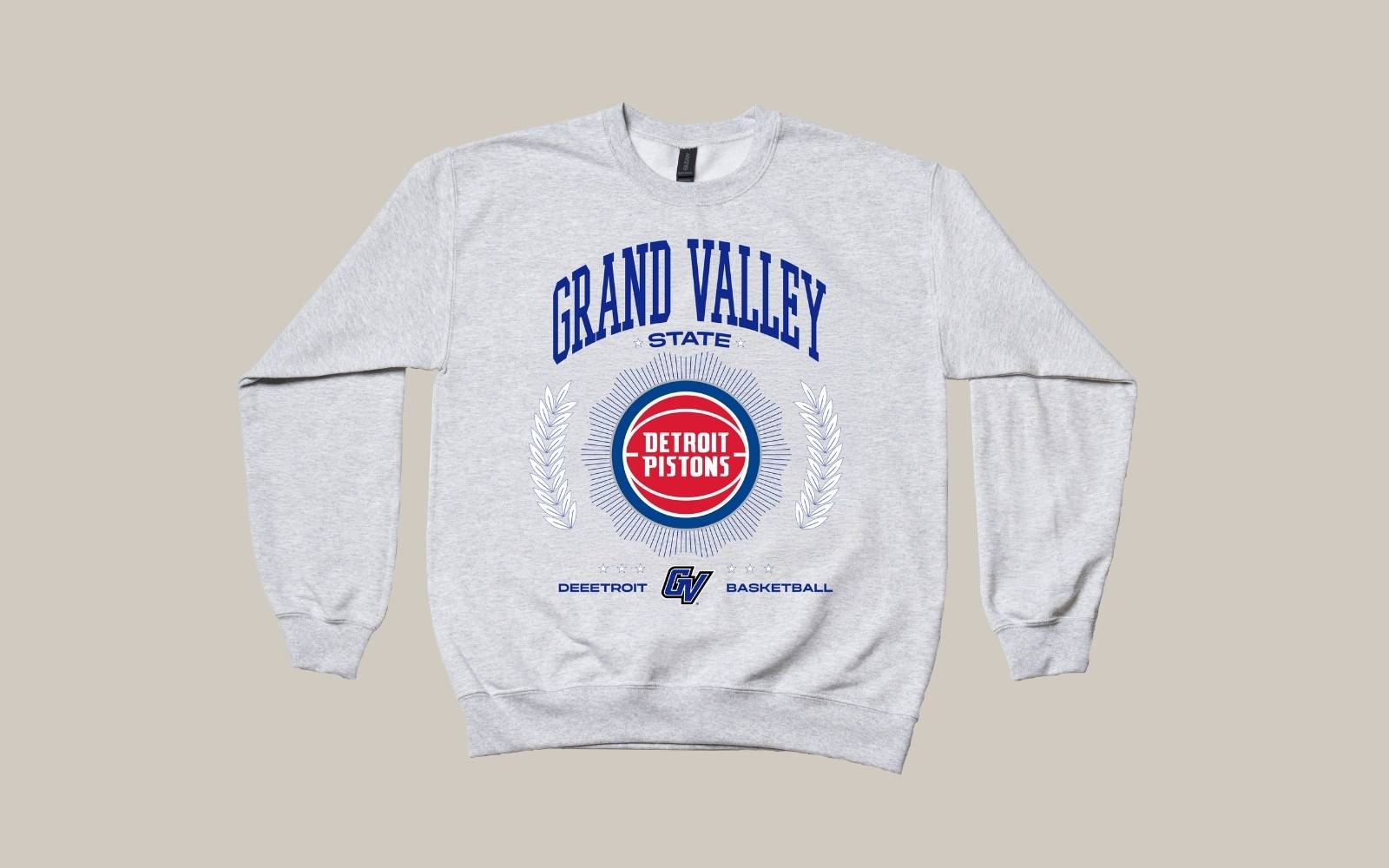 Co-branded Lakers and Pistons crewneck sweatshirt